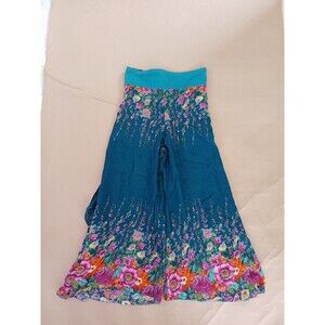 Luna Claire Pants Womens Small Wide Leg Culotte Boho Hippie Beach Resort Floral
